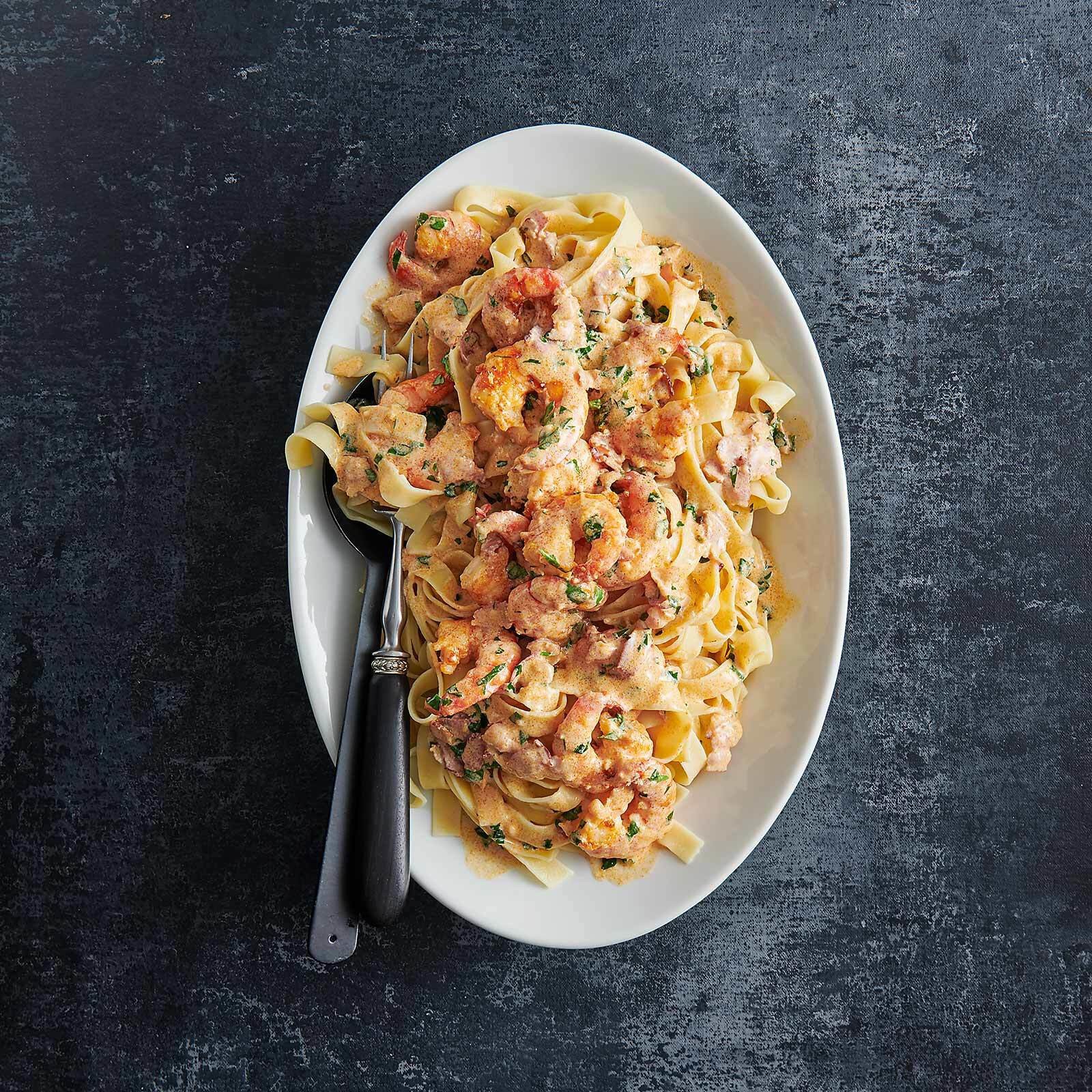 Pasta Alfredo mit Crevetten