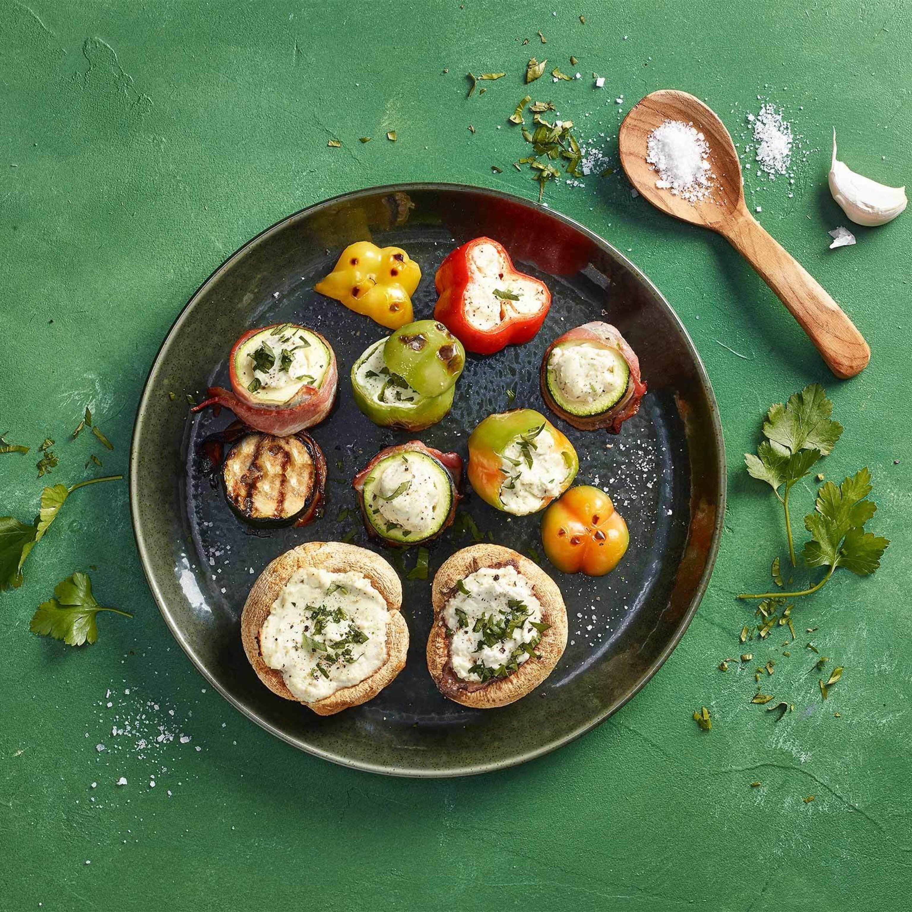 Légumes grillés farcis au Cantadou